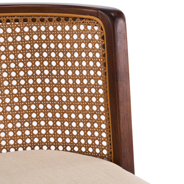 English Elm Talia Rubberwood Counter Stools with Rattan Back Cushioned Seat Scandinavian Set of 2 N775P369555D-S4