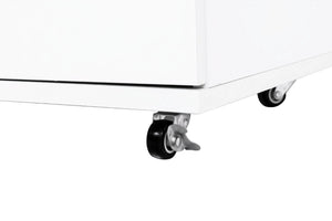 English Elm White Five Drawer Rolling Storage Cabinet with Sleek Cutout Handles for Any Room B372P407630