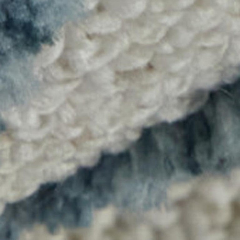 8 X 10 Abstract Polyester Area Rug in Blue Ivory Power Loomed for Living Rooms