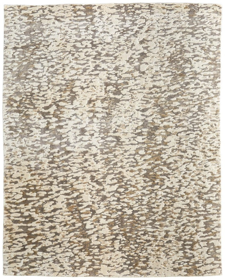HomeRoots 10 X 14 Hand Woven Wool Blend Abstract Area Rug for Large Living Rooms 722128