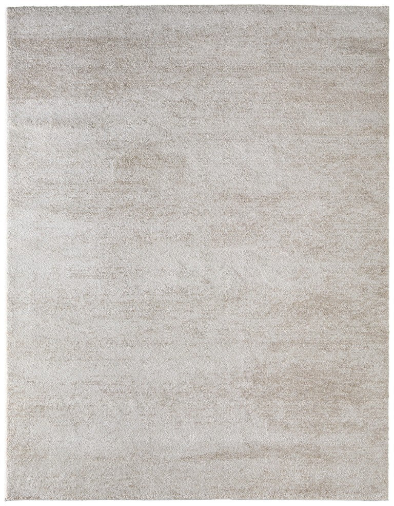 9 X 12 Abstract Blue Ivory High Pile Polypropylene Rug for Living Room