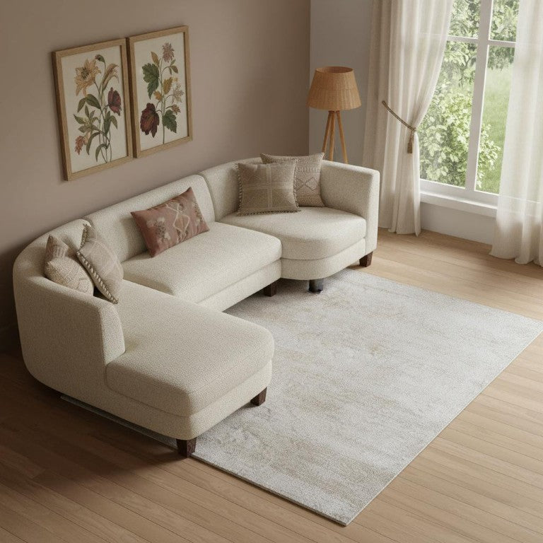 10 Ft X 13 Ft Abstract Polypropylene Area Rug Plush Pile for Living Room Decor