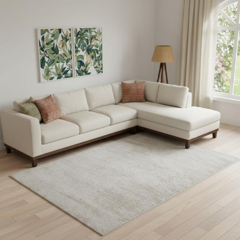 HomeRoots 12 X 15 Abstract Polypropylene Area Rug in Blue Ivory for Large Living Rooms 722168