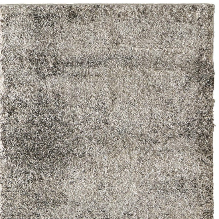 7 Foot Blue Ivory Abstract Polypropylene High Pile Rug for Modern Living Spaces