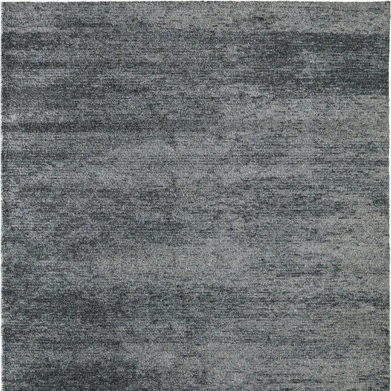 HomeRoots 9x12 Abstract Polypropylene Area Rug Plush Pile Modern Blue Ivory Living Room 722181