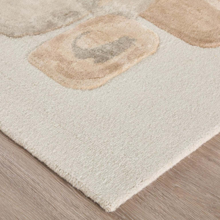 9x12 Hand Tufted Wool Blend Area Rug Abstract Blue Ivory Living Room Accent