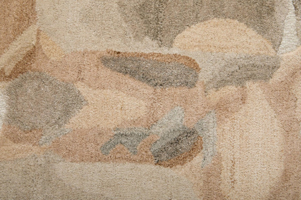 HomeRoots 10x14 Hand Tufted Wool Blend Abstract Area Rug Blue Ivory Living Room Accent 722198