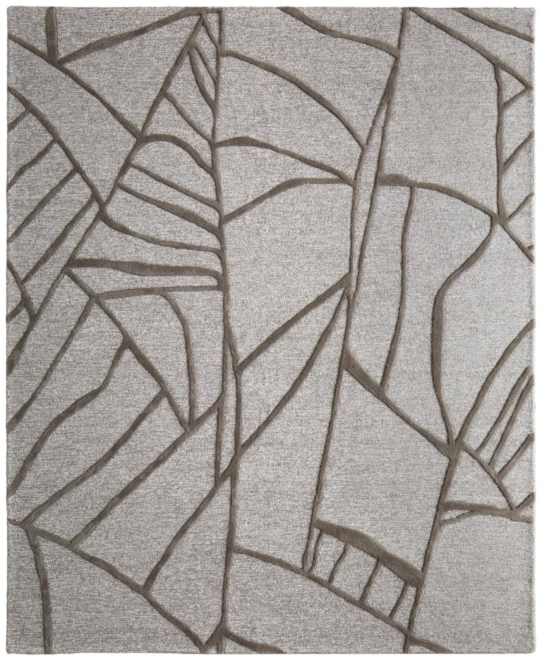 HomeRoots Hand Tufted Wool Abstract Area Rug in Blue Ivory with Plush Pile for Modern Living Rooms 12' x 15' 722210