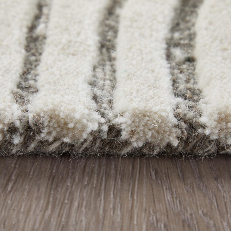 HomeRoots 8 X 10 Hand Tufted Wool Area Rug Abstract Blue Ivory for Living Room or Bedroom 722235
