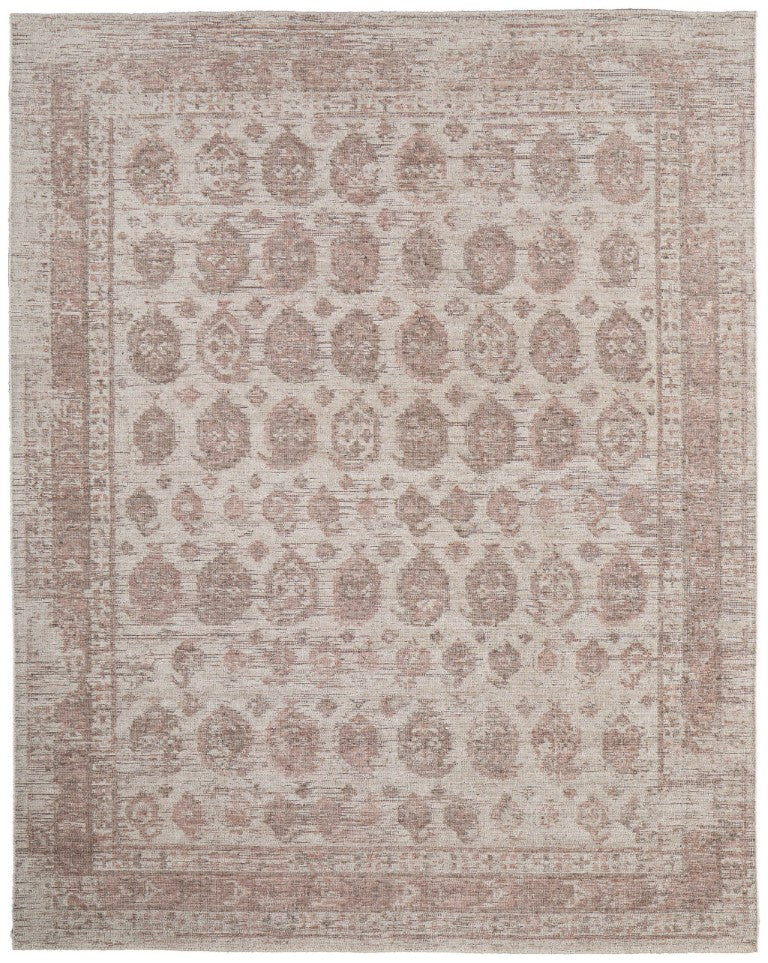 HomeRoots 2x3 Hand Knotted Oriental Area Rug in Rayon with Classic Blue Ivory Pattern 722270