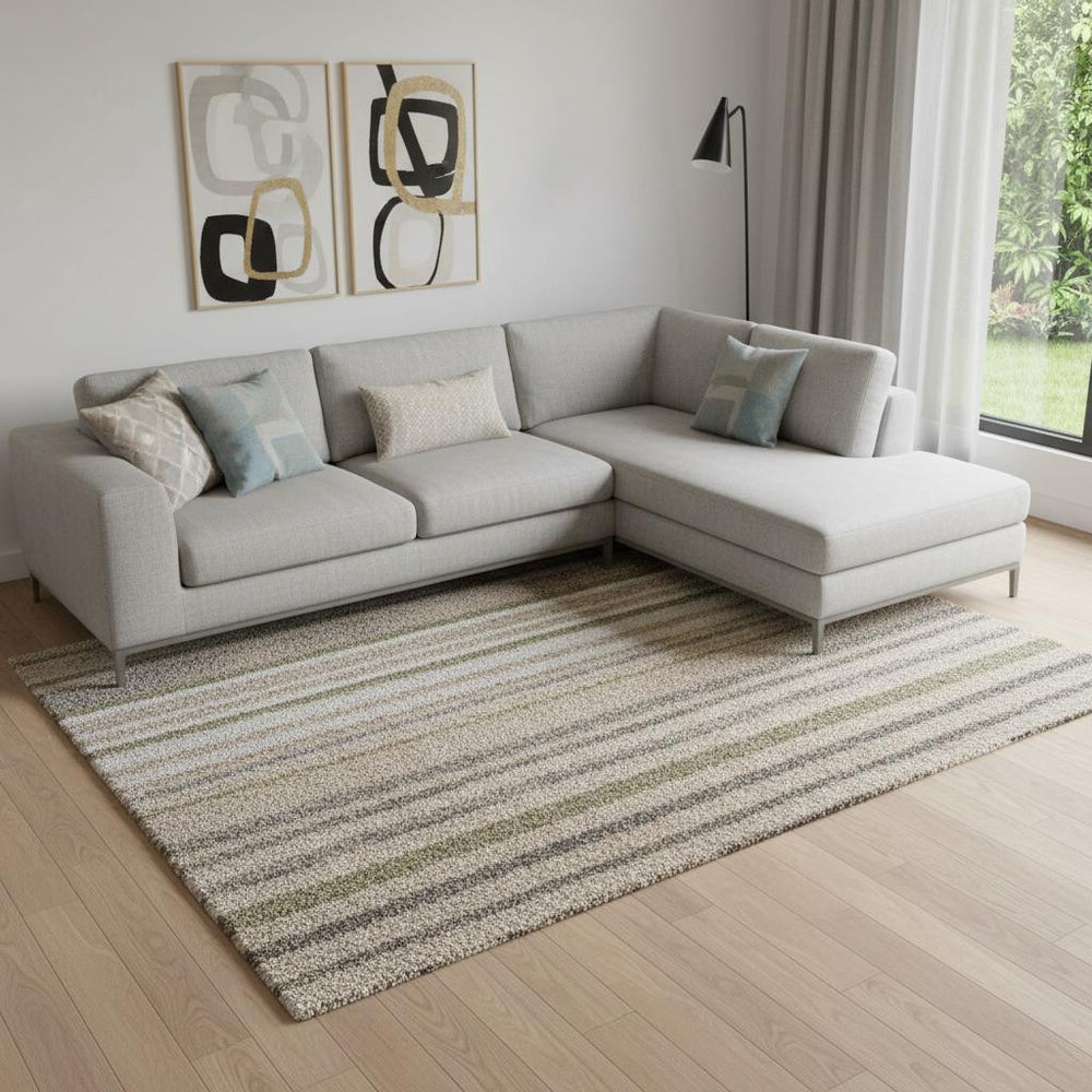 HomeRoots 12 Foot Geometric Polypropylene Area Rug Plush Pile for Large Living Rooms 722282