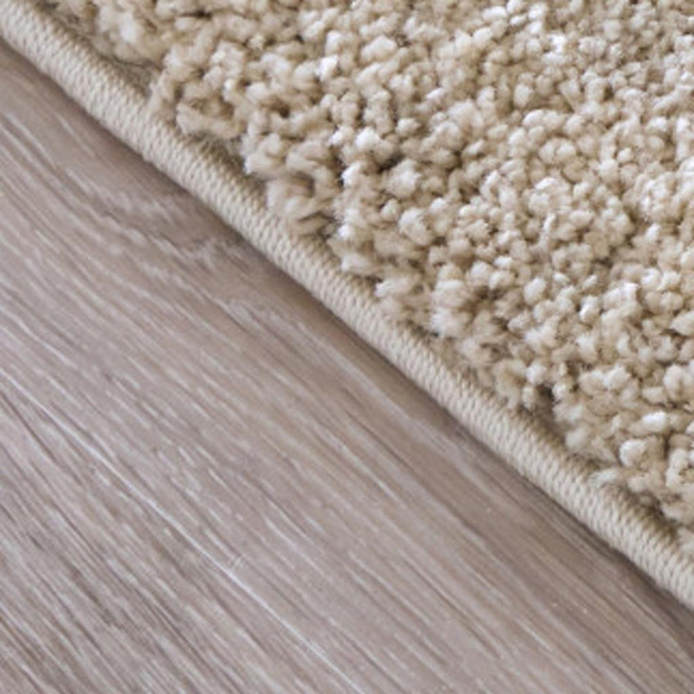 HomeRoots 7 Blue Ivory Abstract Polypropylene High Pile Rug for Bohemian Coastal Living 722289