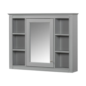 English Elm 36'' Modern Bathroom Vanity With Medicine Cabinet, Soft-Close Doors, 4 Drawers & Ceramic Sink Set SW000134AAE-1