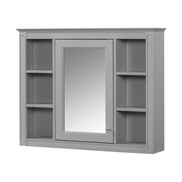 English Elm 36'' Modern Bathroom Vanity With Medicine Cabinet, Soft-Close Doors, 4 Drawers & Ceramic Sink Set SW000134AAE-1