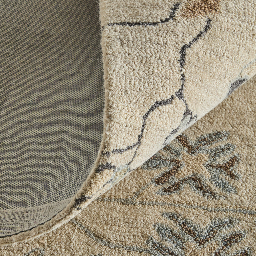 9x12 Hand Tufted Wool Floral Area Rug Ivory Blue Living Room Classic Style