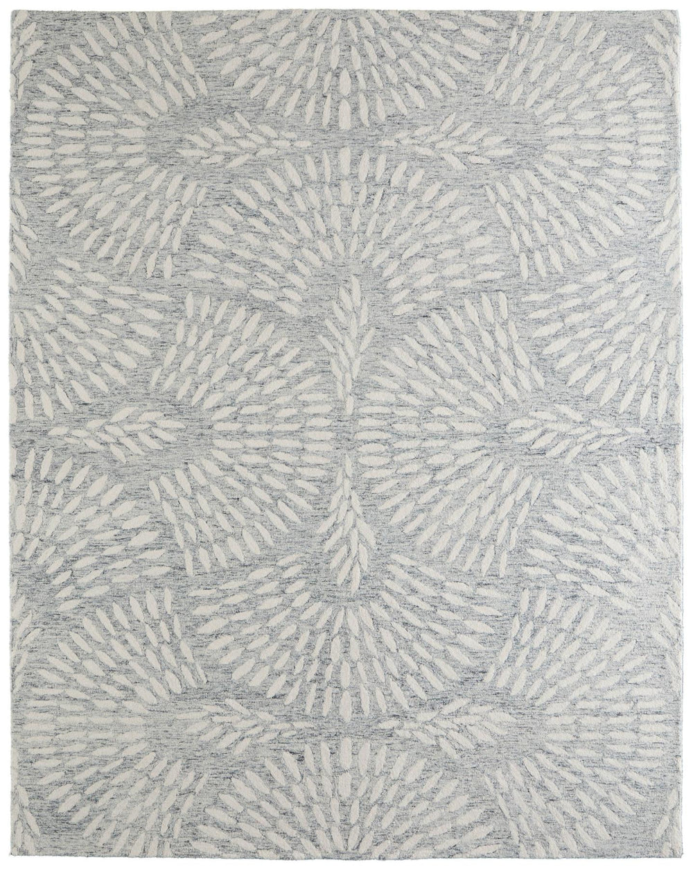 HomeRoots 10 X 14 Hand Tufted Wool Floral Area Rug Blue Ivory Traditional Living Room 722345