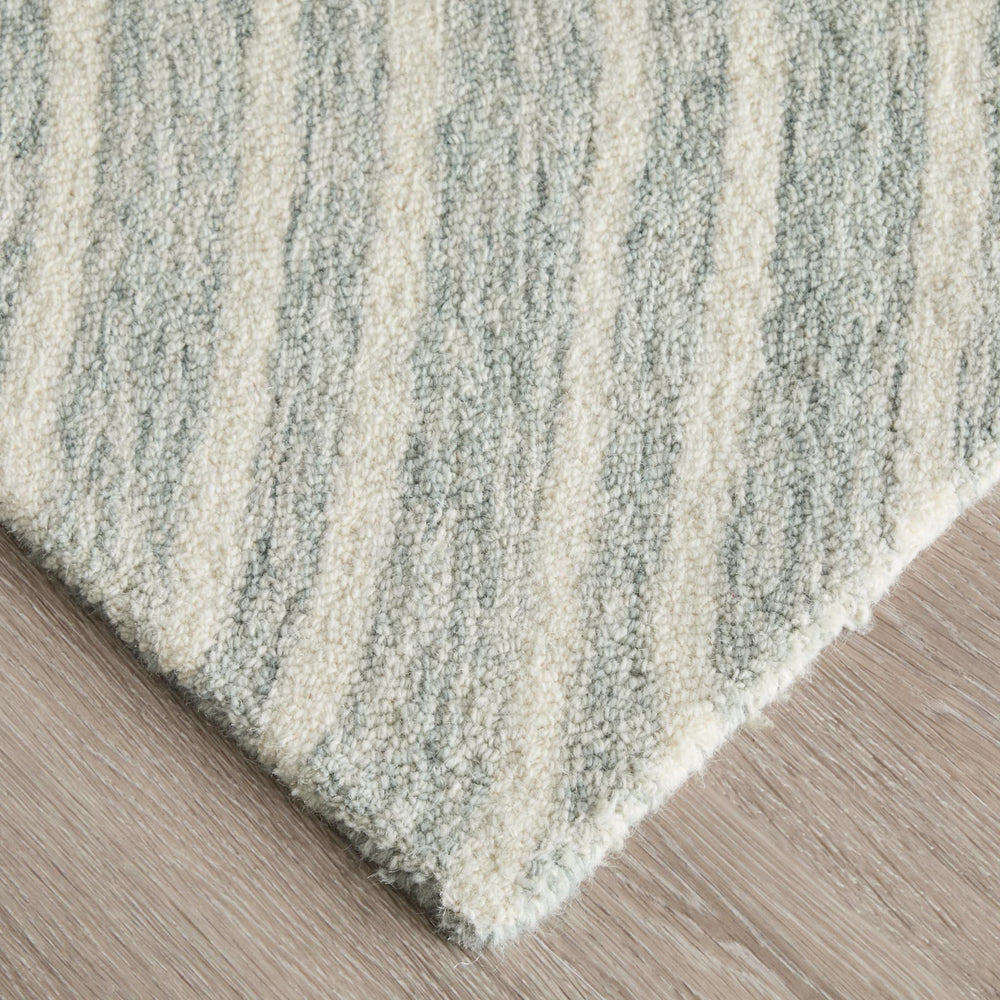 Hand Tufted Wool Abstract Area Rug in Gray Ivory Plush Pile for Modern Living Rooms