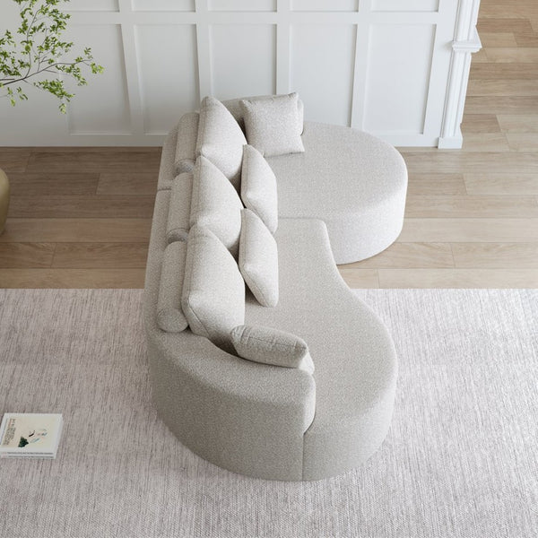 English Elm Modern Chenille Cloud Sectional Sofa Deep Curved 4 Seat Modular Couch for Living Room W834S00489