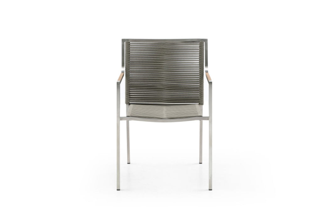 HomeRoots Set of Four Woven Steel Patio Arm Chairs Weather Resistant Outdoor Seating in Warm Tan 722391