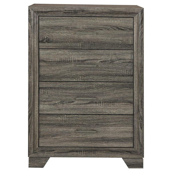 English Elm Funston Brown Oak 4-Drawer Chest – Modern, Space-Saving Storage Solution For Stylish Bedrooms & More! B062P375573