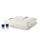 Beautyrest Microplush Casual Heated Blanket with Wifi Technology BR54-4127 Ivory