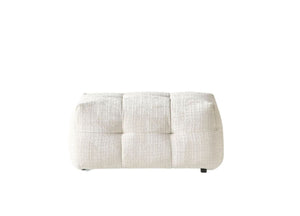 HomeRoots 36 Inch Chenille Tufted Pouf Ottoman Neutral Accent Seating for Living Rooms 722460