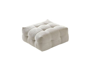 36 Inch Chenille Tufted Pouf Ottoman Neutral Accent Seating for Living Rooms