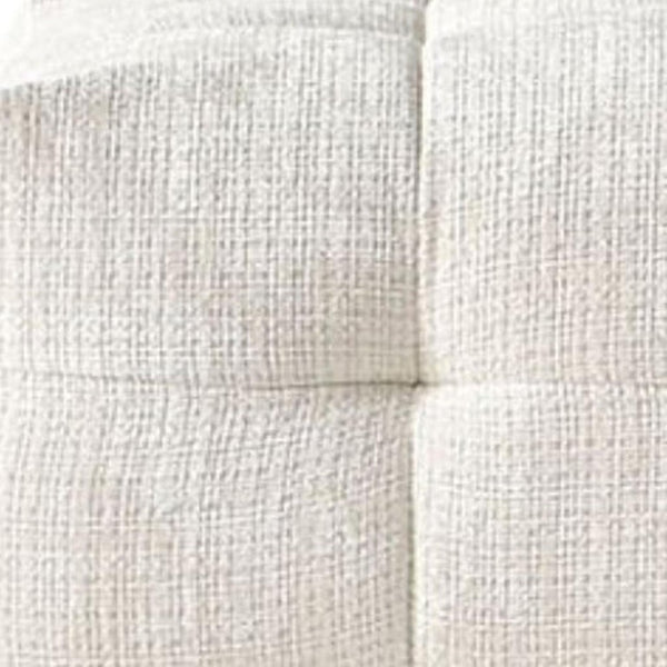 36 Inch Chenille Tufted Pouf Ottoman Neutral Accent Seating for Living Rooms