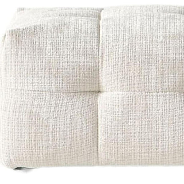 36 Inch Chenille Tufted Pouf Ottoman Neutral Accent Seating for Living Rooms