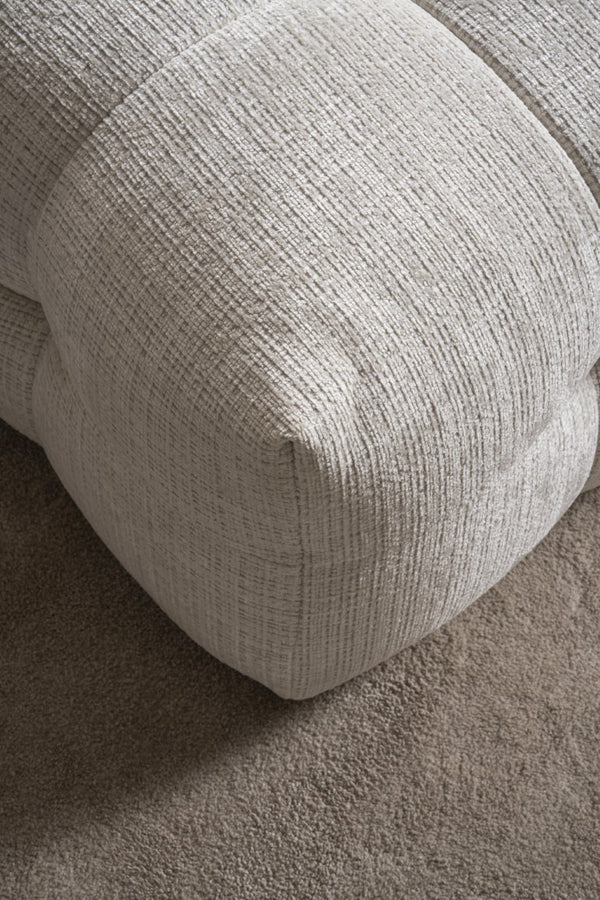 36 Inch Chenille Tufted Pouf Ottoman Neutral Accent Seating for Living Rooms