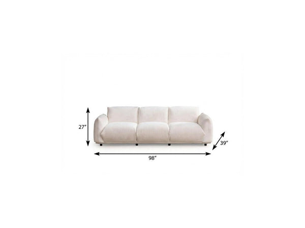 98 Inch Velvet Upholstered Sofa Elegant Living Room Seating in Plush Fabric