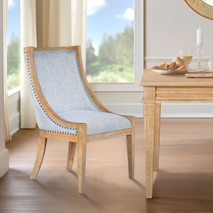 JLA Home Martha Stewart - Upholstered Swoop-Arm Dining Chair with Nailhead Trim, Rubberwood Frame, High-Density Foam Comfort MT108-1216