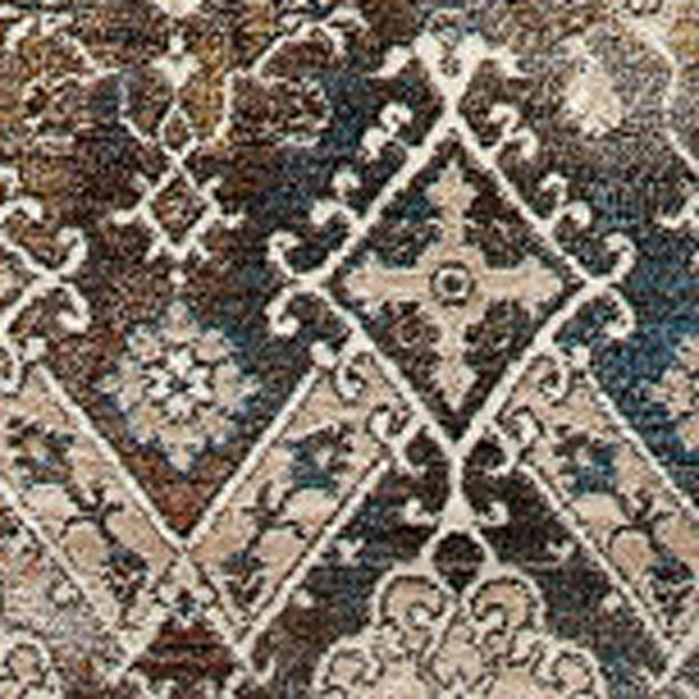 Medallion Area Rug Vintage Distressed Fringe Polypropylene Accent for Living Room Entryway