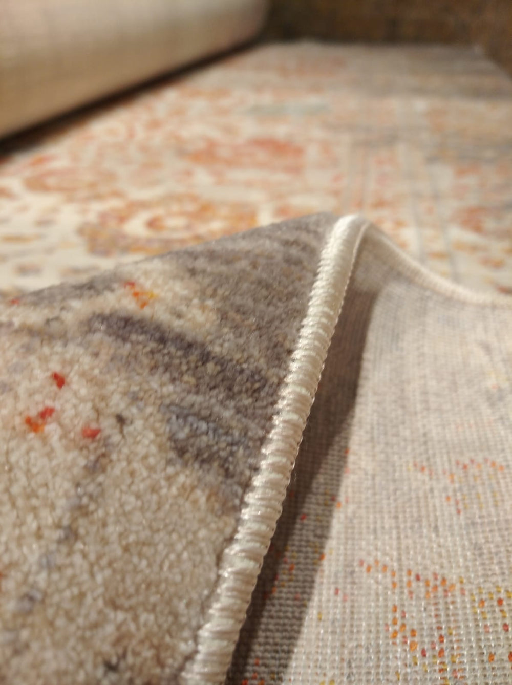 5x8 Floral Distressed Indoor Rug with Fringe Polypropylene Vintage Boho Accent