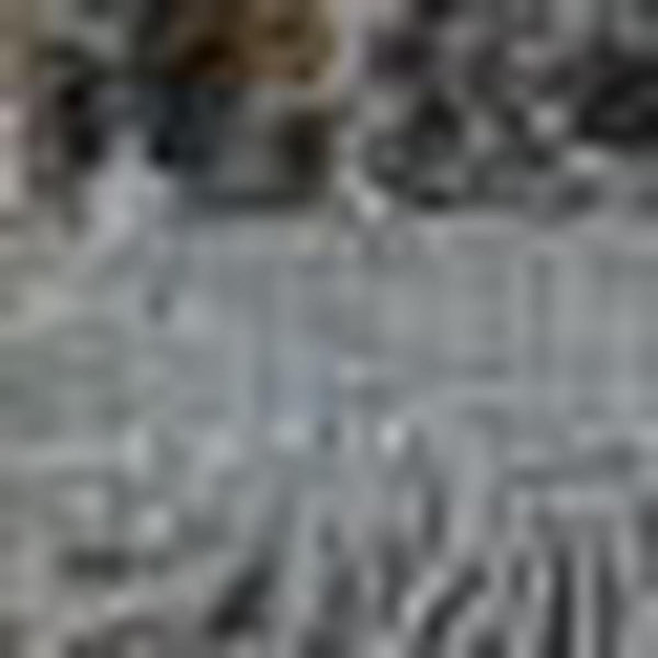 Abstract Distressed Polyester Area Rug with Fringe in Blue Gray Low Pile for Living Room Decor