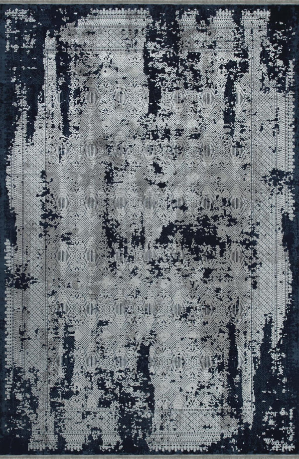 HomeRoots Viscose Area Rug Distressed Abstract Pattern with Fringed Tassels for Living Room Decor 5' x 8' 722506