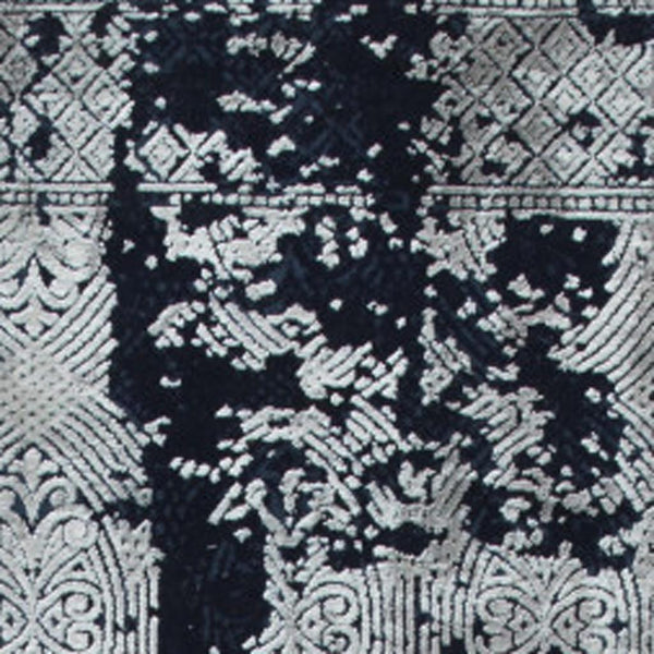 Viscose Area Rug Distressed Abstract Pattern with Fringed Tassels for Living Room Decor