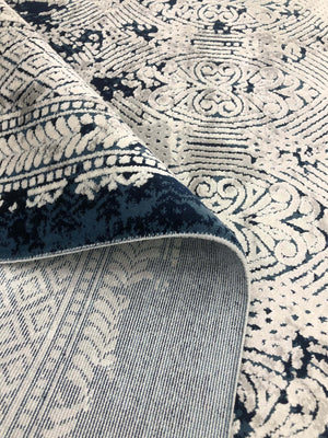 Viscose Area Rug Distressed Abstract Pattern with Fringed Tassels for Living Room Decor