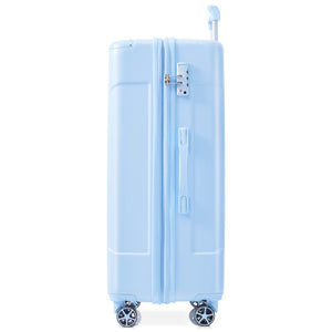 English Elm Hardshell Abs Checked Suitcase with 360 Spinner Wheels Expandable Tsa Lock 28 Inch Sky Blue N730P296747S