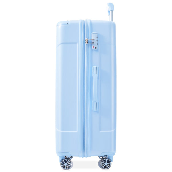 English Elm Hardshell Abs Checked Suitcase with 360 Spinner Wheels Expandable Tsa Lock 28 Inch Sky Blue N730P296747S