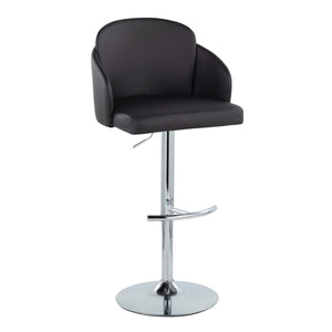 English Elm Fixed-height Swivel Counter Stools with Faux Leather Seats and Chrome Footrest Set of 2 Black B202S02176