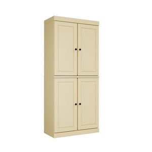 72 Inch Solid Wood Four Door Pantry Cabinet for Spacious Kitchen or Hallway Storage