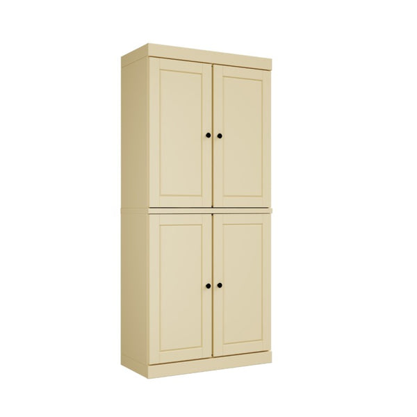 72 Inch Solid Wood Four Door Pantry Cabinet for Spacious Kitchen or Hallway Storage