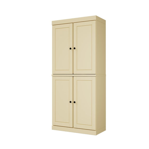 72 Inch Solid Wood Four Door Pantry Cabinet for Spacious Kitchen or Hallway Storage