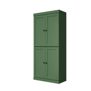 72 Inch Solid Wood Pantry Cabinet with Four Doors Tall Kitchen Storage Armoire