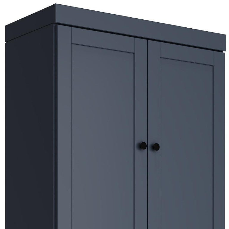 HomeRoots 72 Inch Solid Wood Four Door Pantry Cabinet French Provincial Kitchen Storage 722613