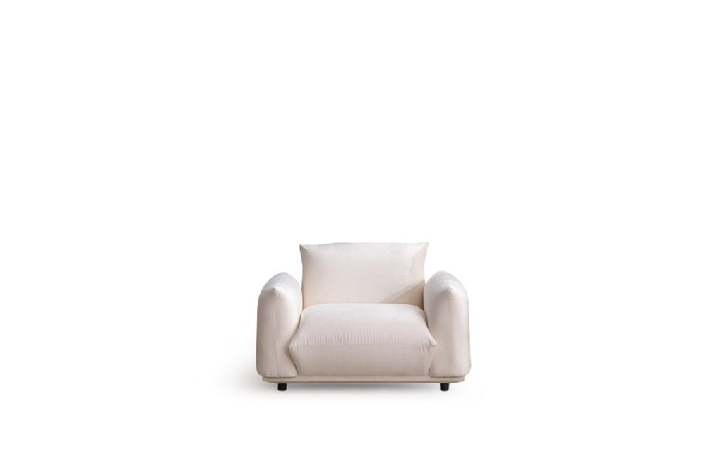 HomeRoots 47 Inch Velvet Accent Chair Plush Upholstered Arm Seating for Modern Living Rooms 722660