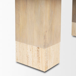 94 Inch Solid Wood Marble Top Double Pedestal Dining Table for Elegant Gatherings