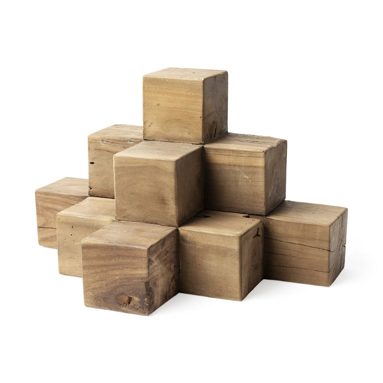 HomeRoots 12 Inch Brown Wooden Tabletop Sculpture Artisan Carved Accent for Home Decor 722863