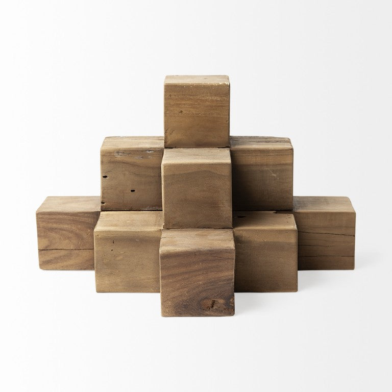 HomeRoots 12 Inch Brown Wooden Tabletop Sculpture Artisan Carved Accent for Home Decor 722863